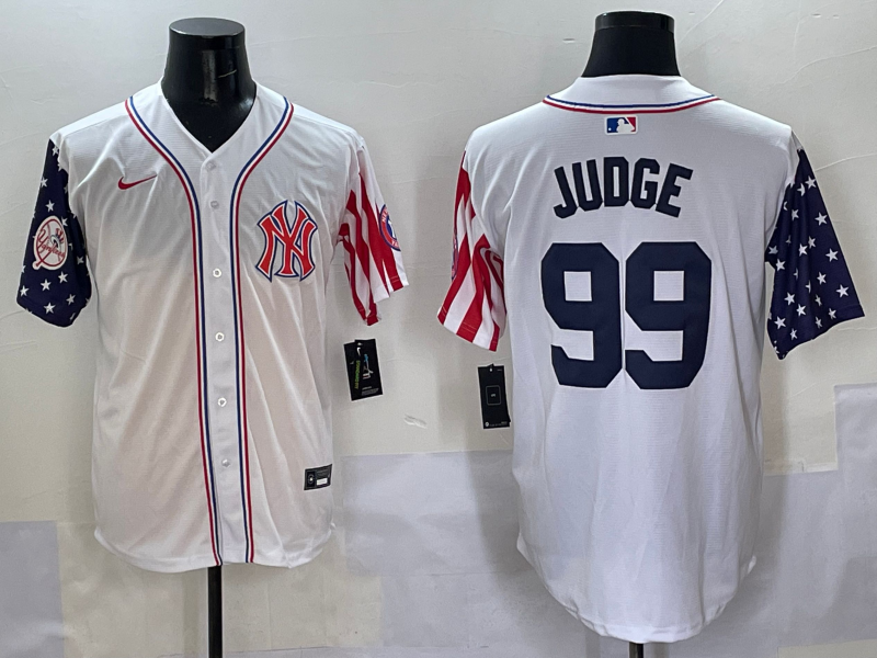 Men 2025  MLB New York Yankees #99 Judge white jersey style 4